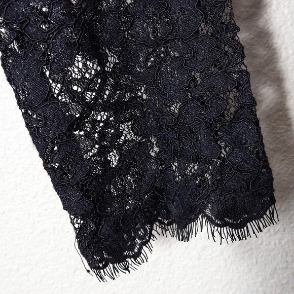 Diane Von Furstenberg Zarita Black Lace Dress Size 10 Dark Academia Romantic - Picture 5 of 11